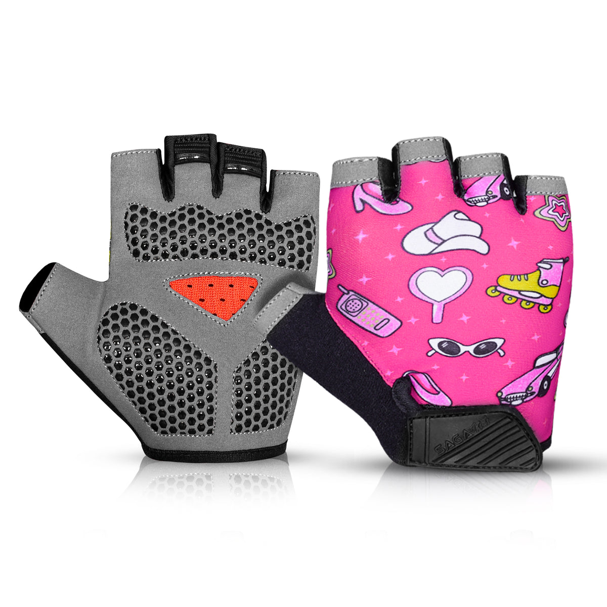 Kids’ Half-Finger Cycling Gloves – Non-Slip Padded Bike Gloves for Boys & Girls