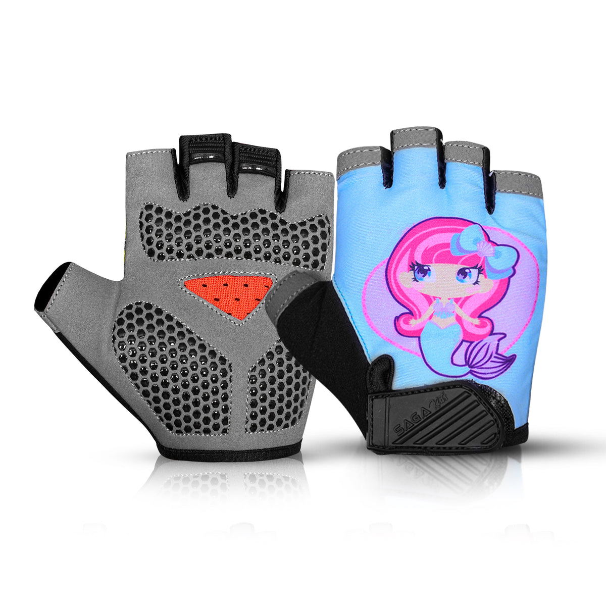 Kids’ Half-Finger Cycling Gloves – Non-Slip Padded Bike Gloves for Boys & Girls