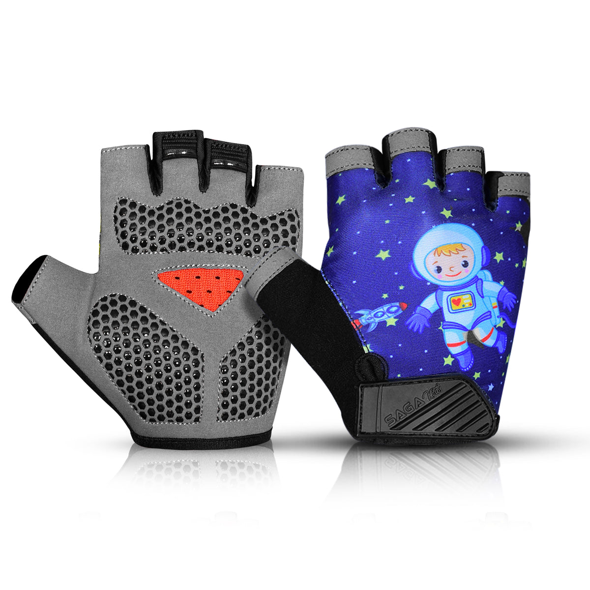 Kids’ Half-Finger Cycling Gloves – Non-Slip Padded Bike Gloves for Boys & Girls