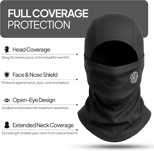 Men’s Fleece-Lined Balaclava Ski Mask – Windproof Full-Face Winter Hood & Neck Gaiter for Motorcycling, Skiing, Cycling, Work and Outdoor Sports