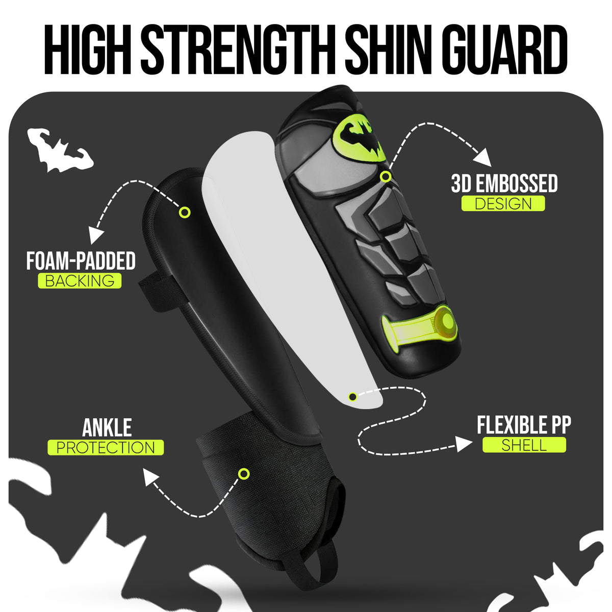 Shin Guards for Soccer with Ankle Strap