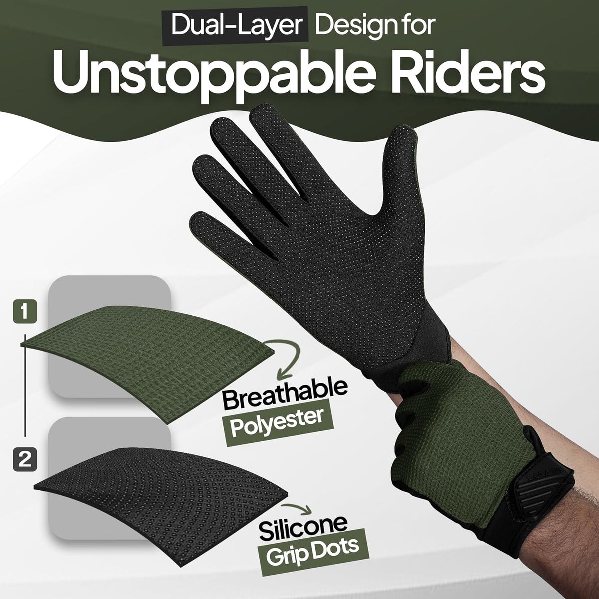 3-Pack Kids Full-Finger Cycling Gloves – Non-Slip Bike Gloves for Boys & Girls | BMX, MTB & Scooter Riding
